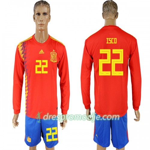 Španjolska Dres Isco 22 Domaći Svjetsko prvenstvo 2018 Dugim Rukavima Španjolska Dres Isco 22 Domaći Svjetsko prvenstvo 2018 Dugim Rukavima